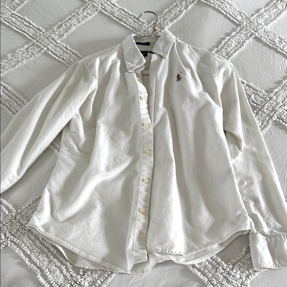 Ralph Lauren White Button-Up Shirt, slim fit size 2
